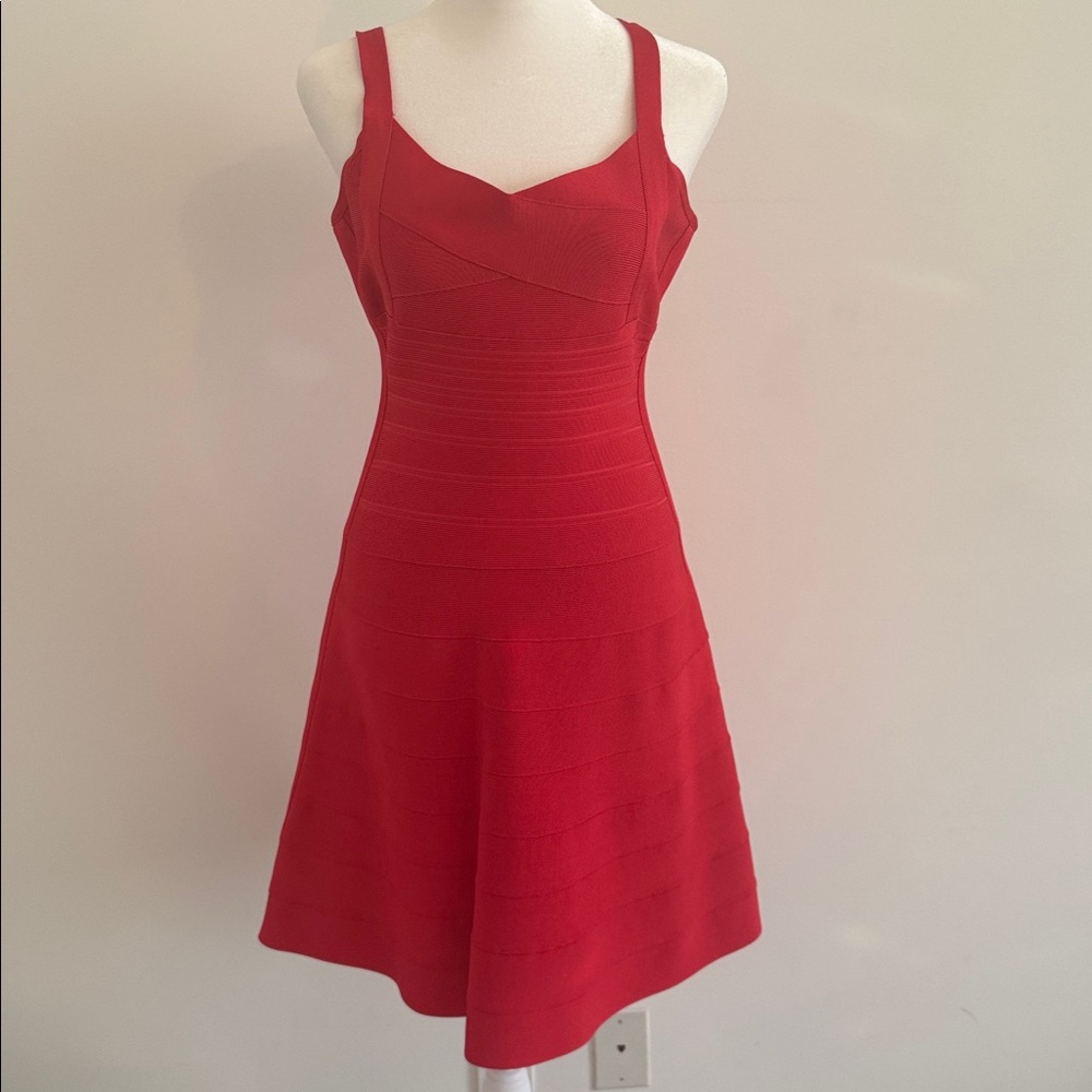 Herve Leger Bold Red Mini Dress